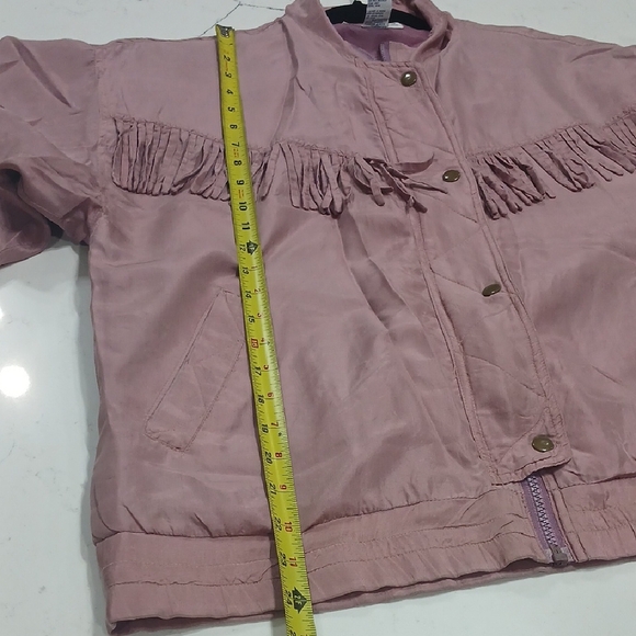 EXCHANGE Pink Bomber Jacket with Stand-Up Collar and Elastic Waistband - Picture 7 of 10